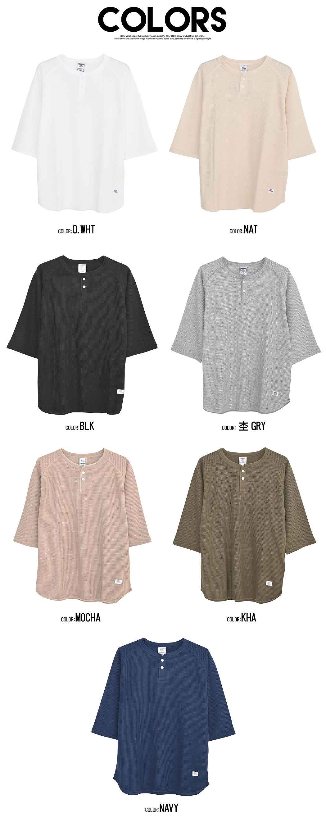 JEMORGAN（ジェーイーモーガン） Tシャツ メンズ 7分袖 綿100% 無地