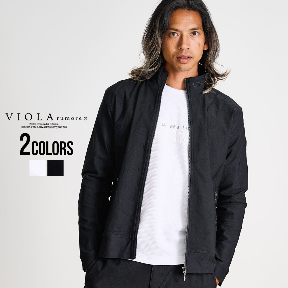 VIOLA ブルゾン メンズ ジップアップ ジャージ 羽織り ジャガード ロゴ