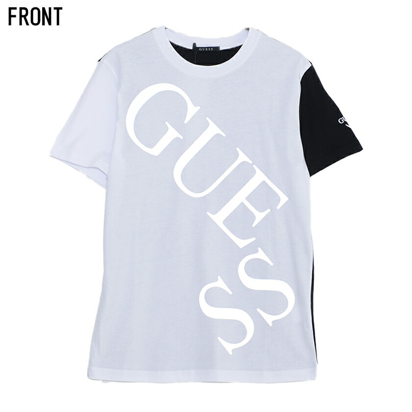 半袖Tシャツ メンズ GUESS ゲス リフレクト プリント 綿 M L XL クルーネック ゆったり ユニセックス 春 夏