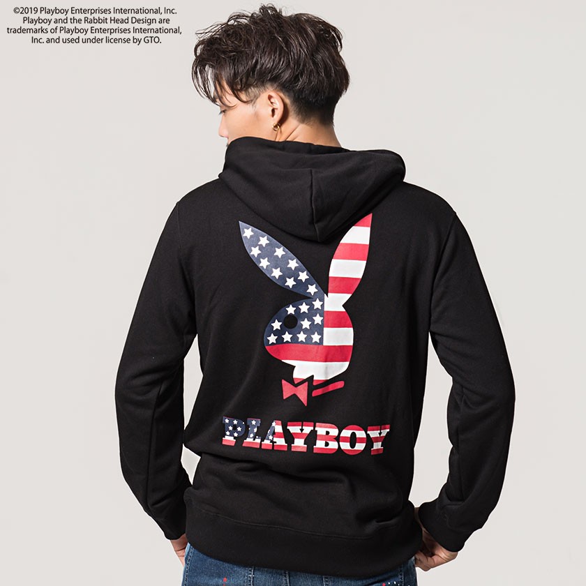 パーカー メンズ PLAYBOY プレイボーイ American Flagプルパーカー/全3