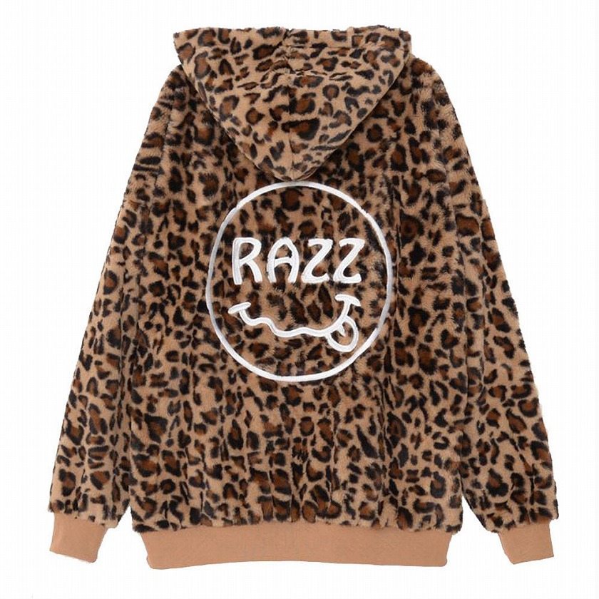 RAZZIS ファーパーカー メンズ ボアパーカー ラズ Leopard Zip