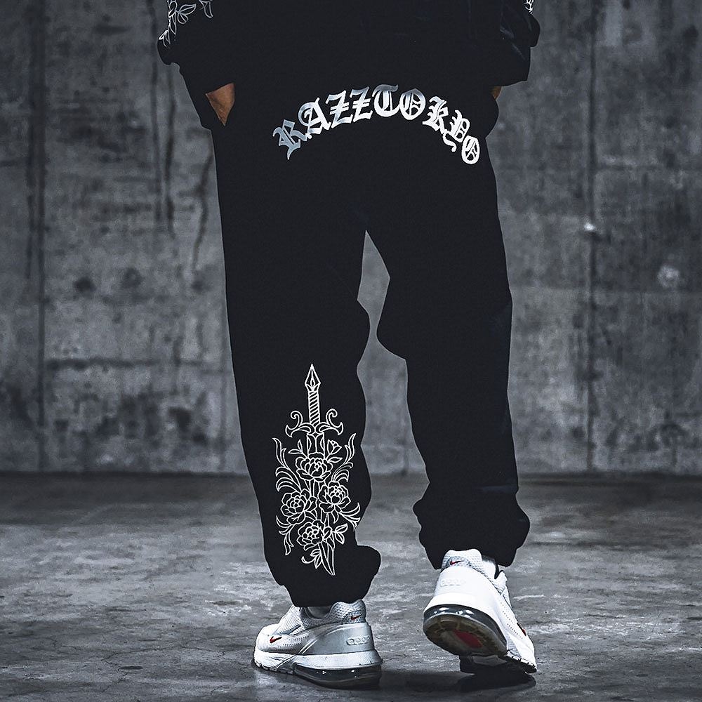 RAZZIS スウェットパンツ メンズ 大きいサイズ 刺繍 プリント サークル