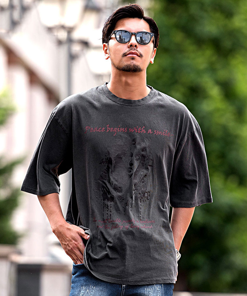 SILVER BULLET Tシャツ メンズ 半袖 大きいサイズ ピグメント 古着風 