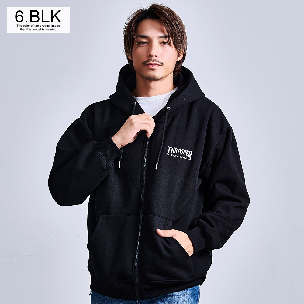 THRASHER（スラッシャー） パーカー ジップアップ メンズ 大きいサイズ
