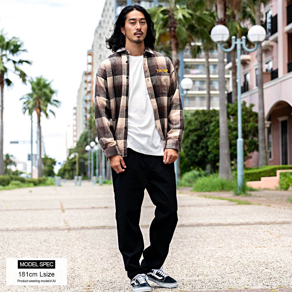 THRASHER（スラッシャー） ネルシャツ メンズ 厚手 長袖 チェック