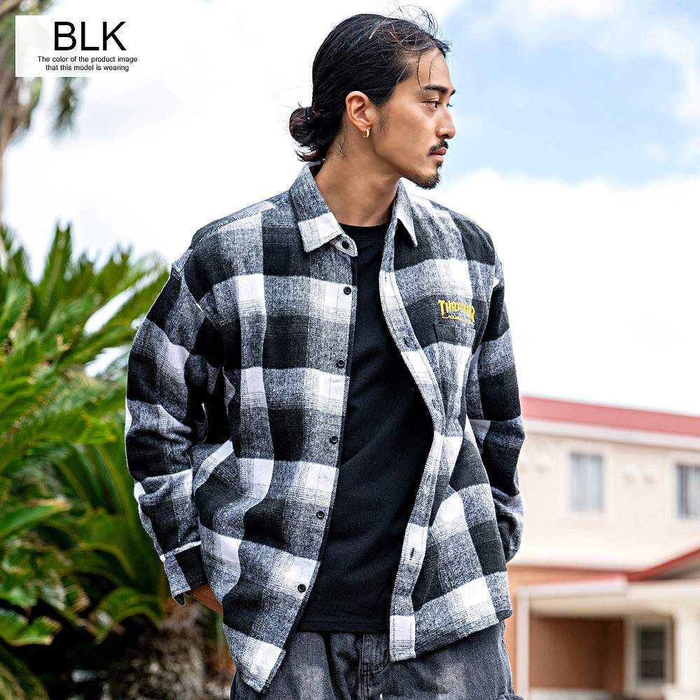 THRASHER（スラッシャー） ネルシャツ メンズ 厚手 長袖 チェック