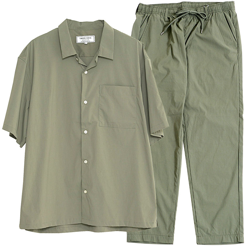 70 Off Quot セットアップ メンズ ブランド おしゃれ 上下セット 接触冷感 軽量 ストレッチ 春 無地 カジュアルシャツ スラックス 大人 夏 パンツ 半袖シャツ きれいめ