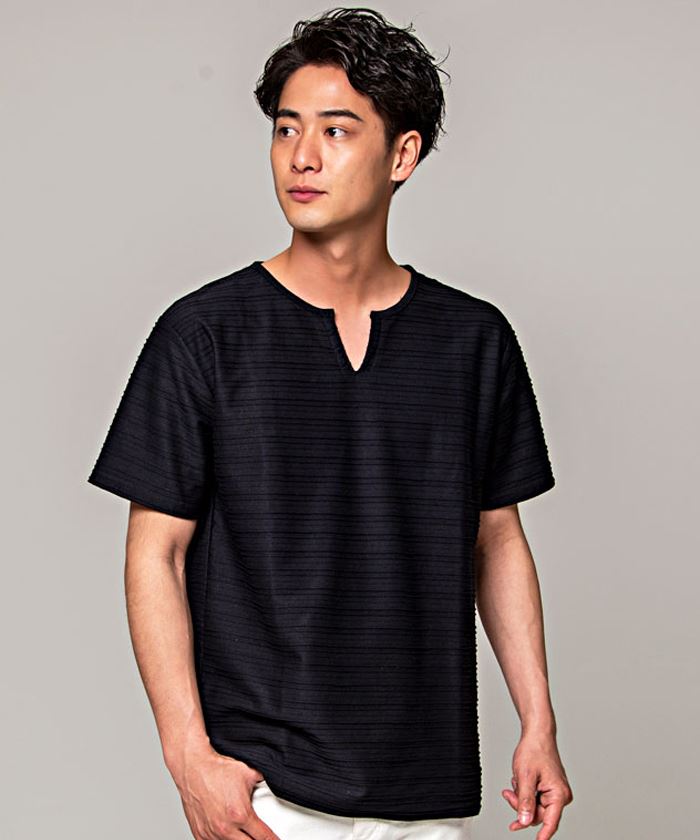 Tシャツ メンズ 半袖 無地 白 黒 接触冷感 キーネック ヘンリー 30代 40代 50代 春 夏 ファッション (郵) : vijp21-02 :  SILVER BULLET Yahoo!店 - 通販 - Yahoo!ショッピング