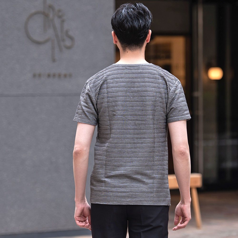 Tシャツ メンズ 半袖 ブランド おしゃれ Vネック 無地 ボーダー柄 細身 M L XL | Vicci | 22