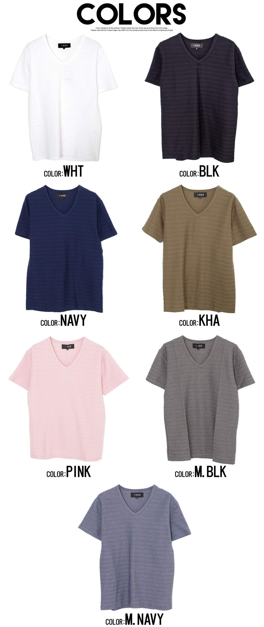 Tシャツ メンズ 半袖 ブランド おしゃれ Vネック 無地 ボーダー柄 細身 M L XL | Vicci | 25