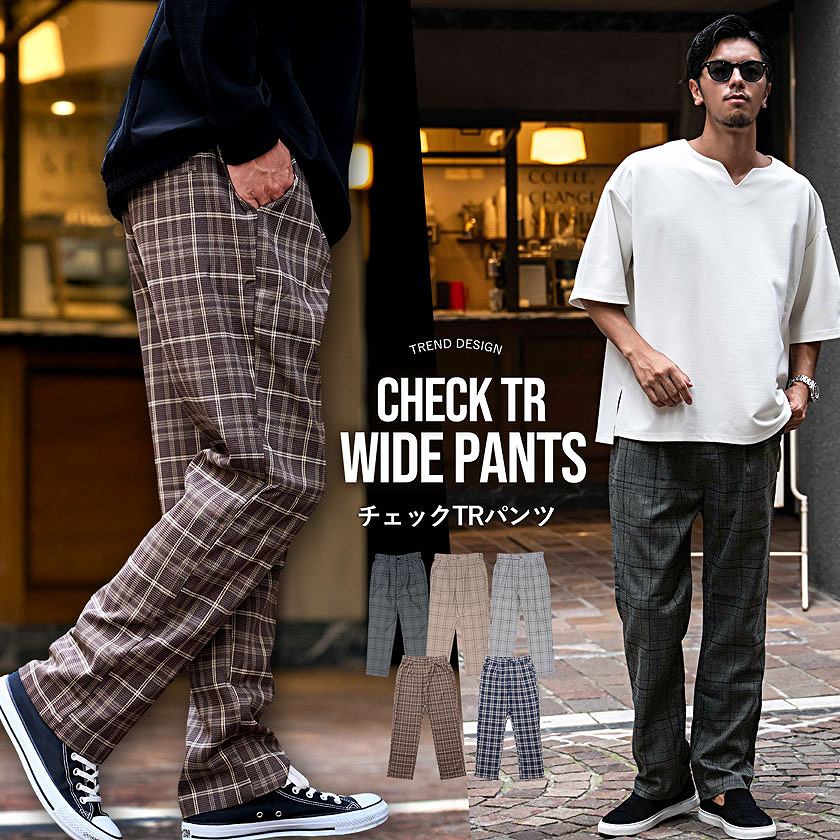 Vicci（ビッチ） チェックパンツ メンズ ワイド テーパード スラックス