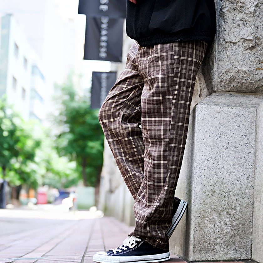 Vicci（ビッチ） チェックパンツ メンズ ワイド テーパード スラックス