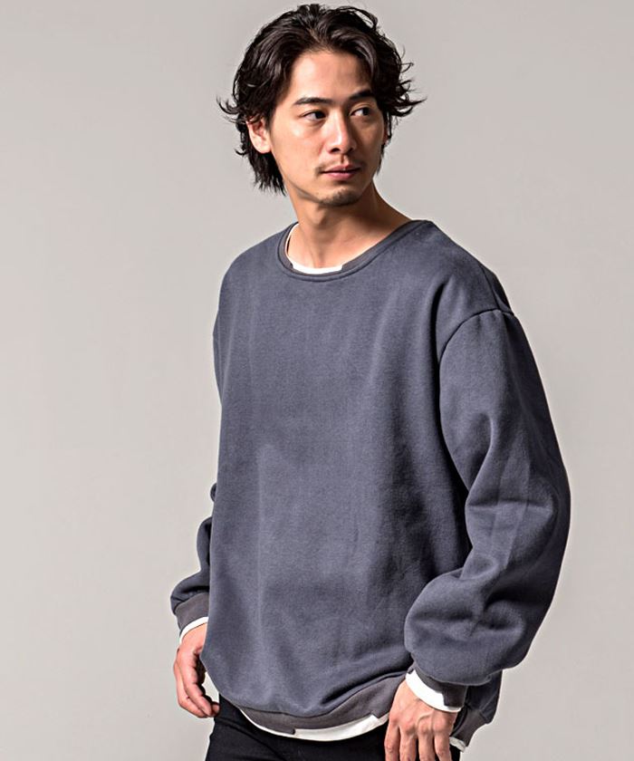Vicci フェイクレイヤード トレーナー メンズ スウェット 裏起毛