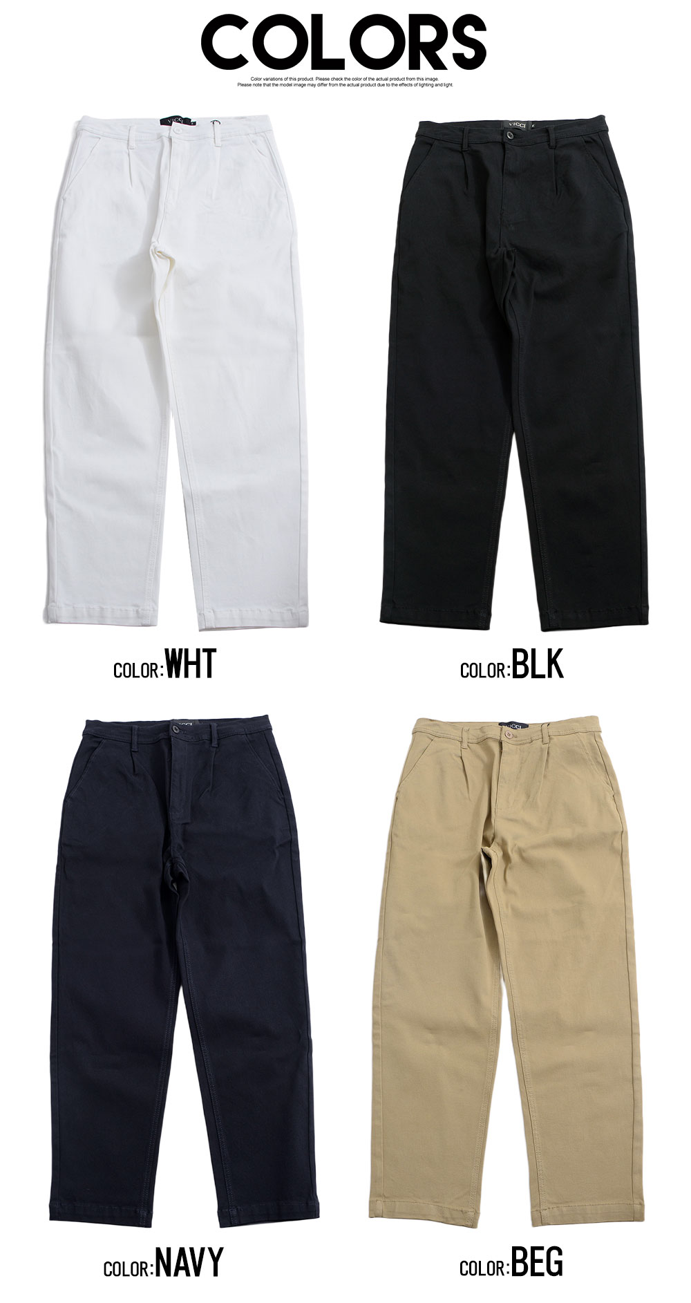 Vicci（ビッチ） ワイドパンツ メンズ おしゃれ テーパード チノパン