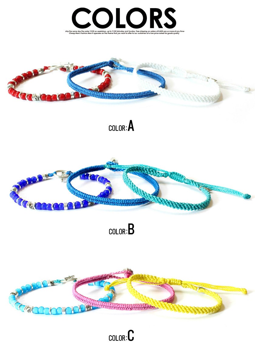 wakami（ワカミ） ブレスレット メンズ セット 3STRAND ブレスレット 