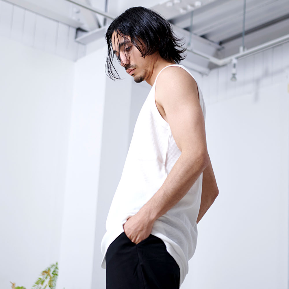 タンクトップ メンズ ノースリーブ ロング丈 ...の詳細画像5