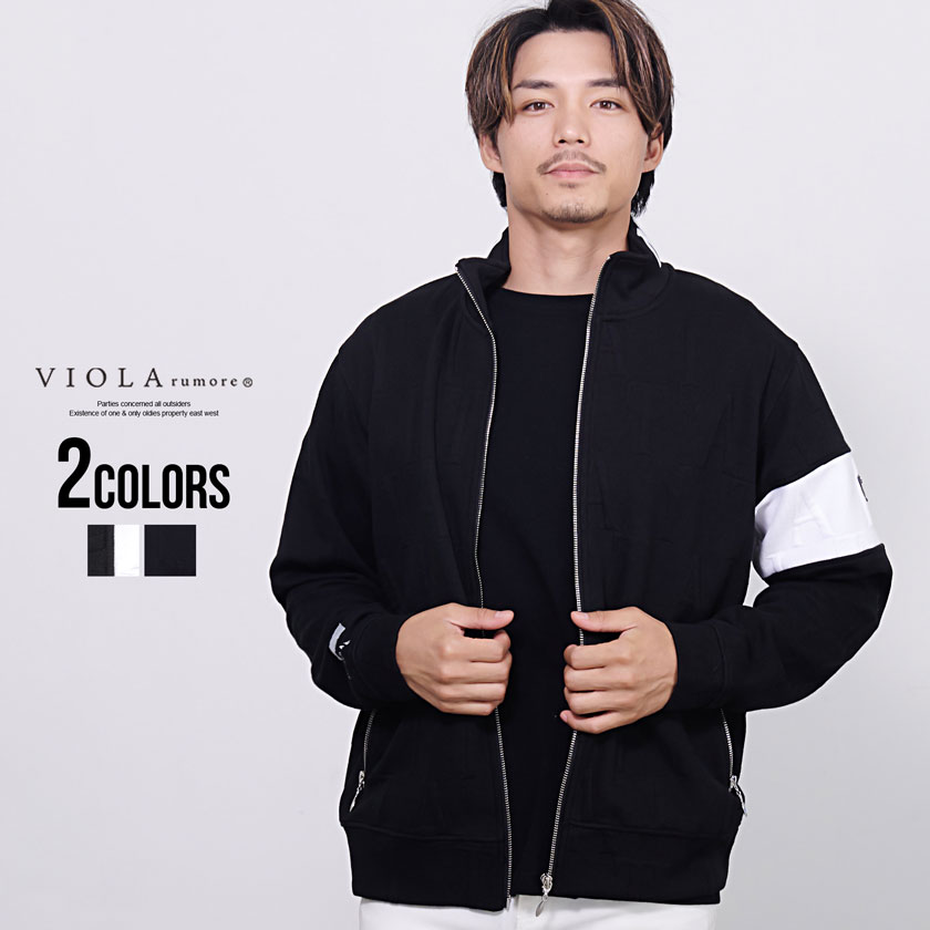 VIOLA ブルゾン メンズ ブランド ゴルフ ジャケット ジップ 総柄 黒