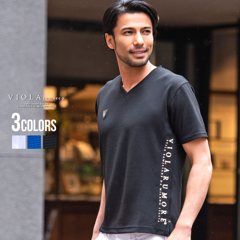 VIOLA Tシャツ メンズ ブランド おしゃれ 半袖 Vネック トップス