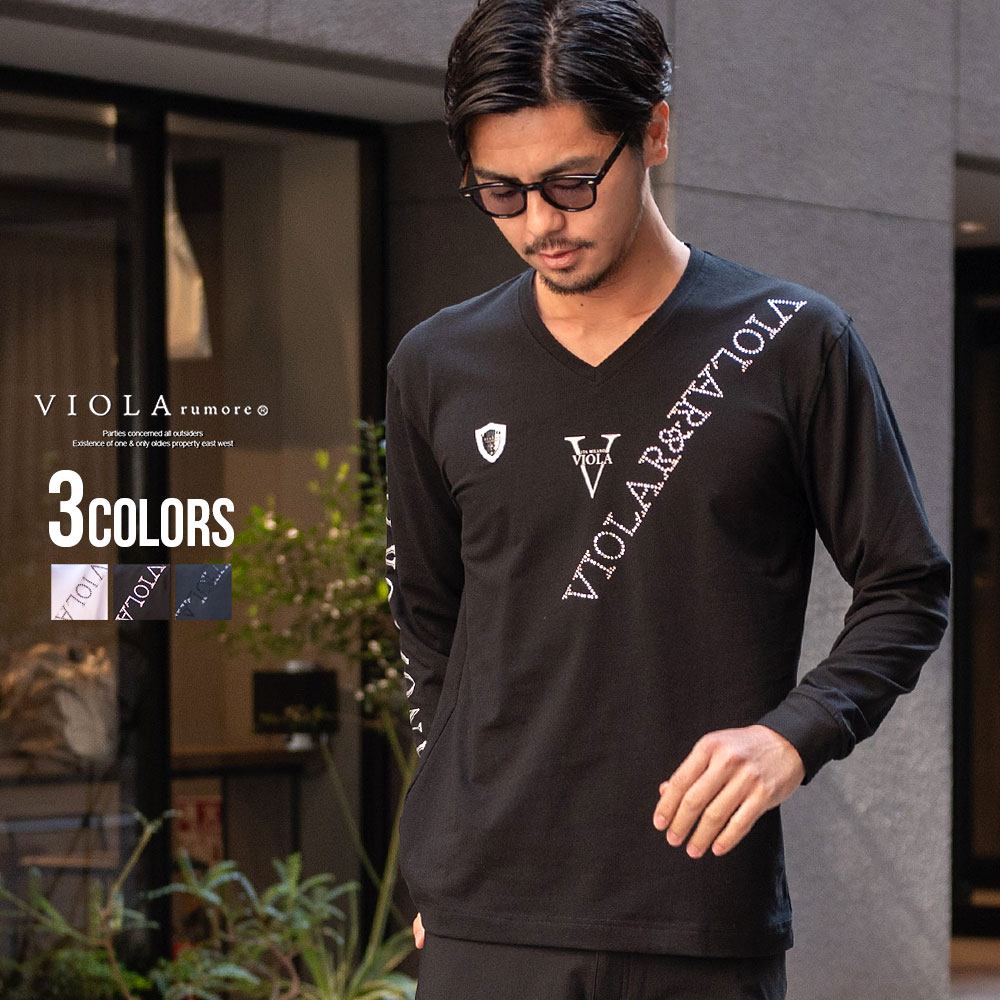 VIOLA ロンT メンズ ブランド ヴィオラ 長袖Tシャツ Vネック