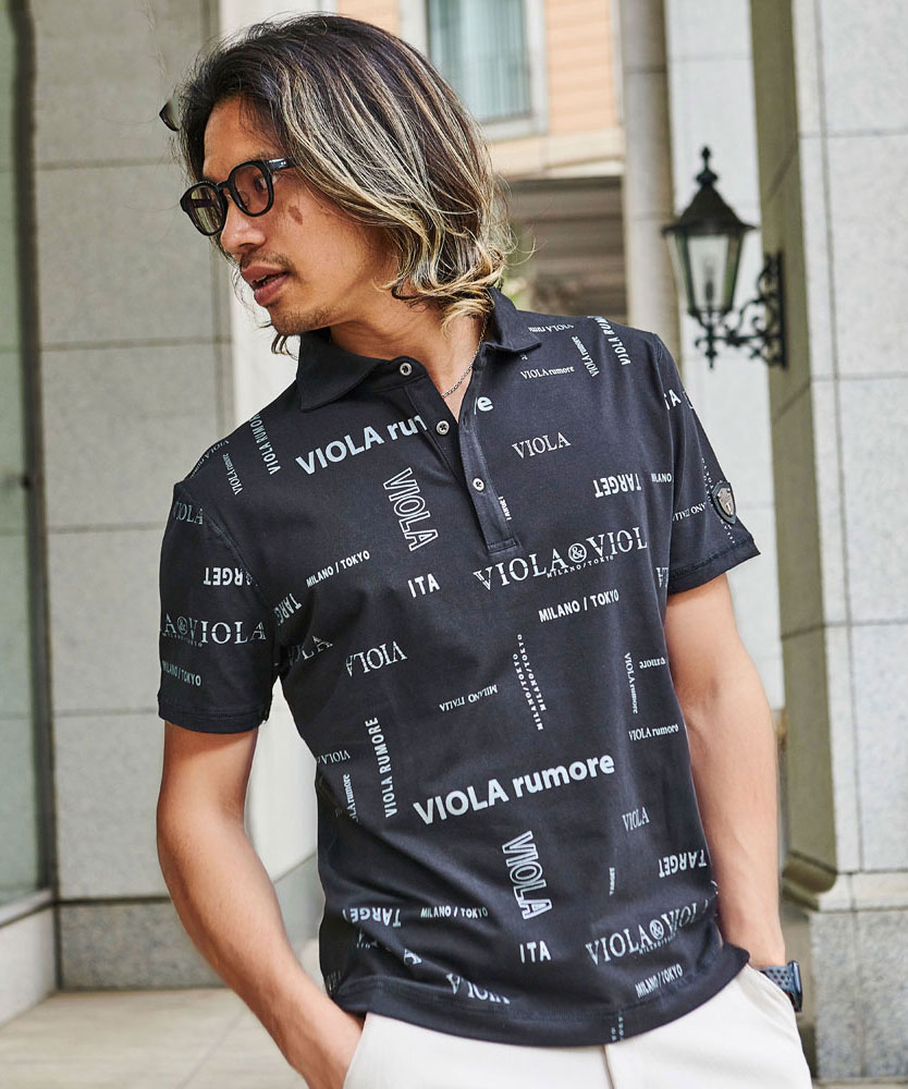 VIOLA ポロシャツ メンズ 半袖 ブランド ヴィオラ ゴルフ 立ち襟 着丈