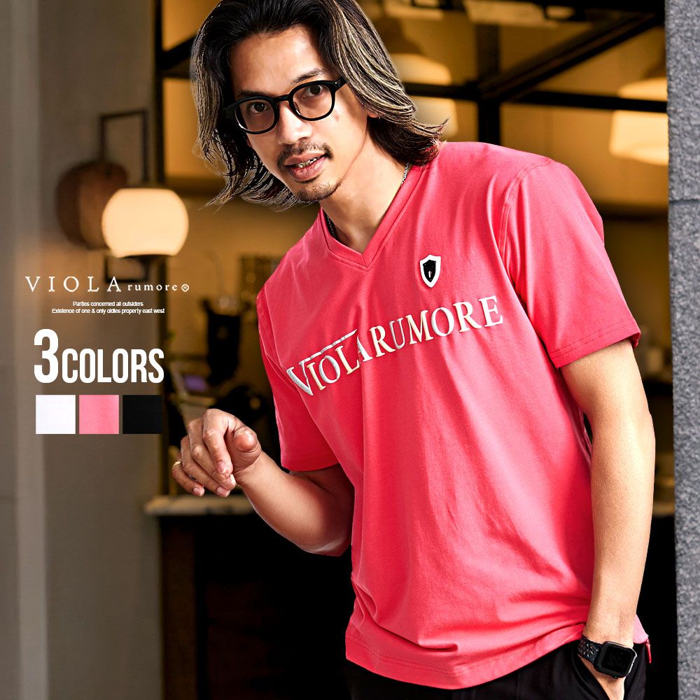 VIOLA Tシャツ メンズ 半袖 ブランド イタリアンカジュアル Vネック