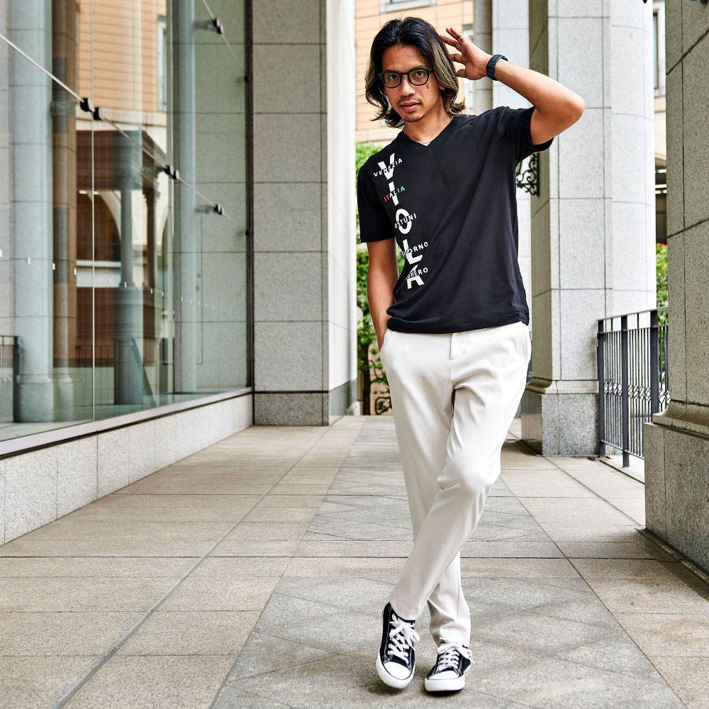 VIOLA Tシャツ メンズ 半袖 ブランド ヴィオラ 綿 Vネック ジェル