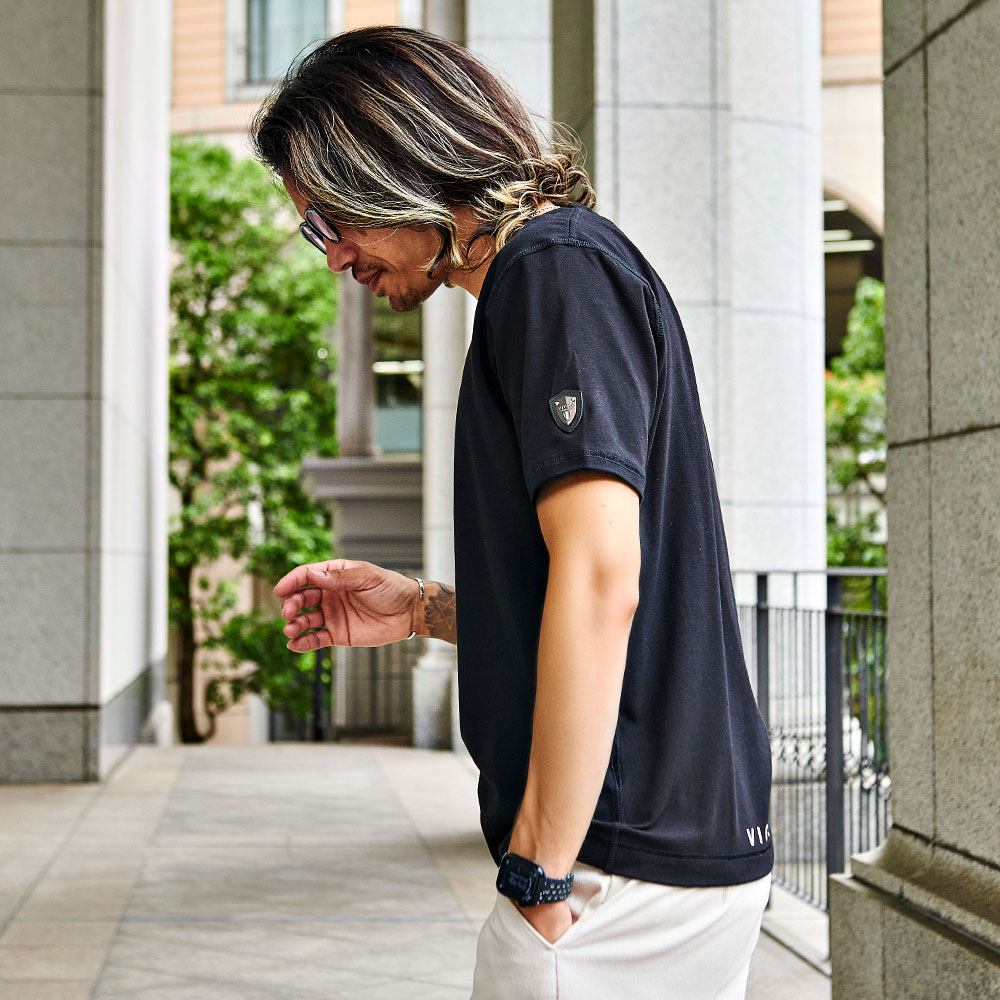 VIOLA Tシャツ メンズ 半袖 ブランド ヴィオラ 綿 Vネック ジェル