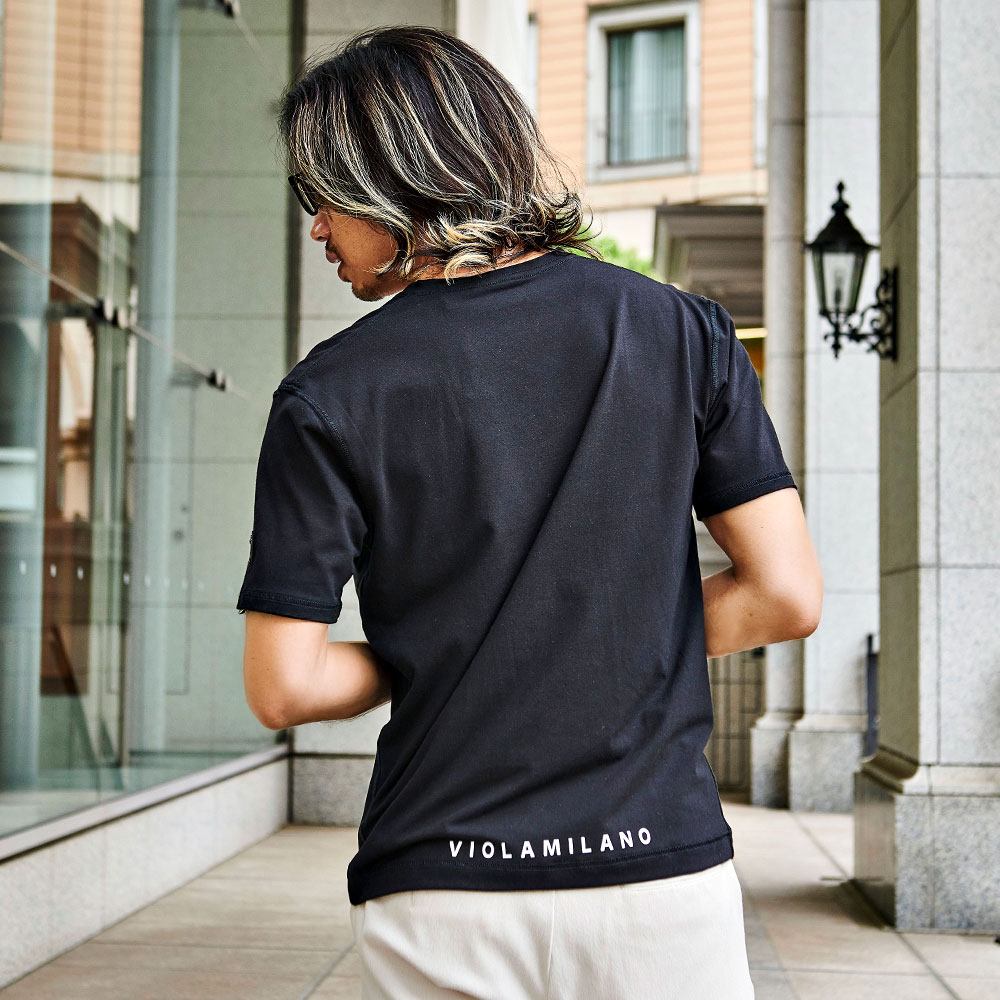 VIOLA Tシャツ メンズ 半袖 ブランド ヴィオラ 綿 Vネック ジェル