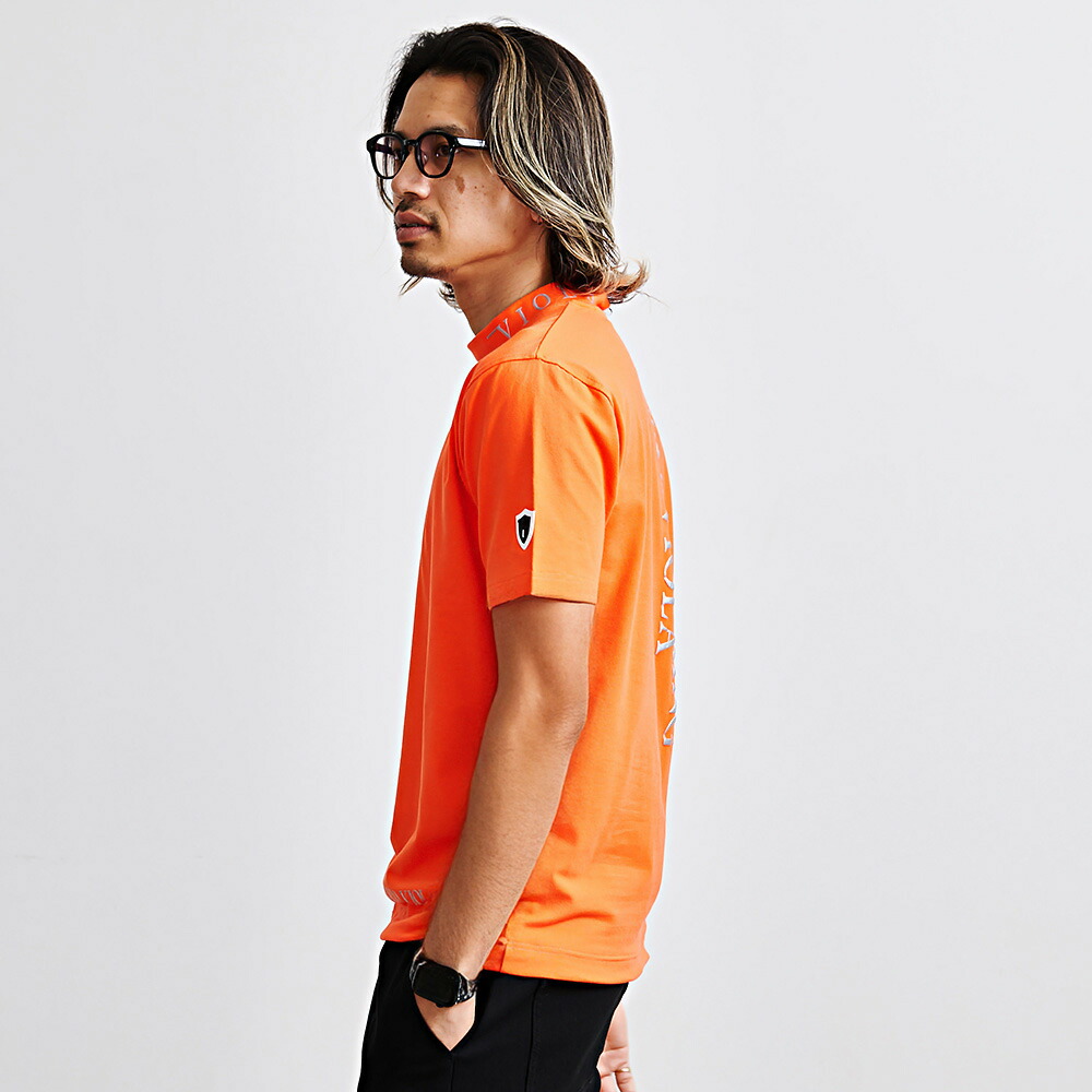 VIOLA Tシャツ メンズ 半袖 ブランド インナー モックネック ロゴ
