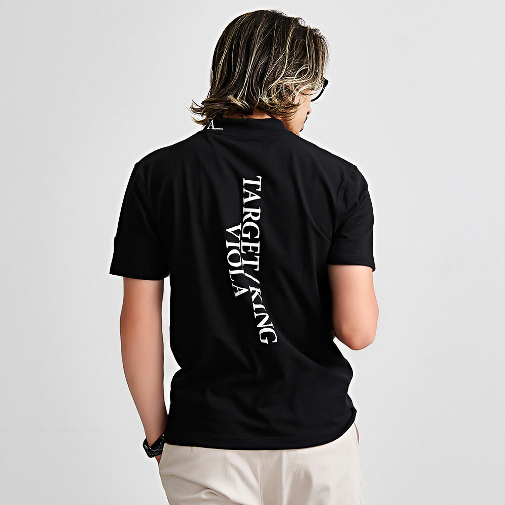 VIOLA Tシャツ メンズ 半袖 ブランド インナー モックネック ロゴ