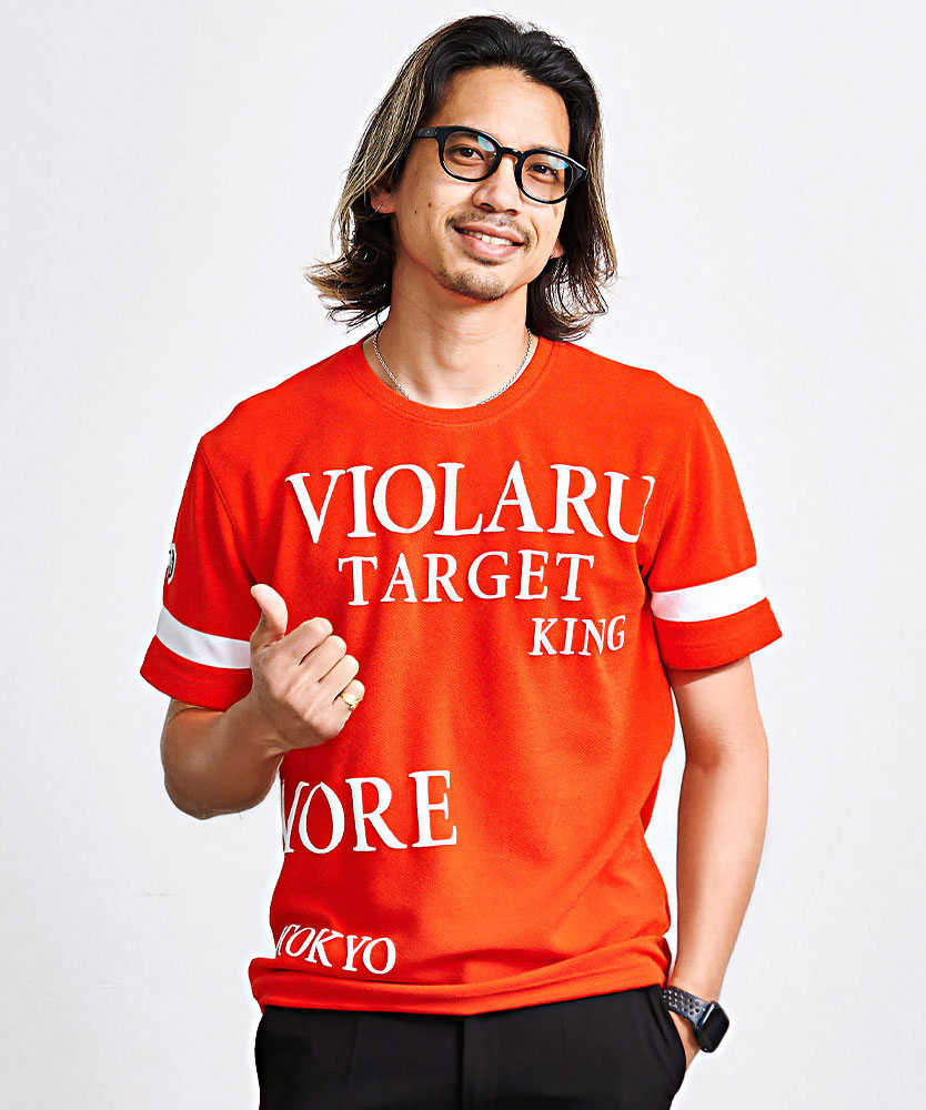 VIOLA Tシャツ メンズ 半袖 ブランド ワッフル サーマル 発砲プリント