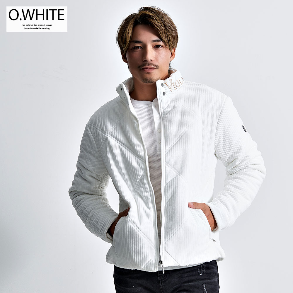 VIOLA 中綿ジャケット メンズ 中綿ブルゾン ストライプ 起毛 軽量 保温