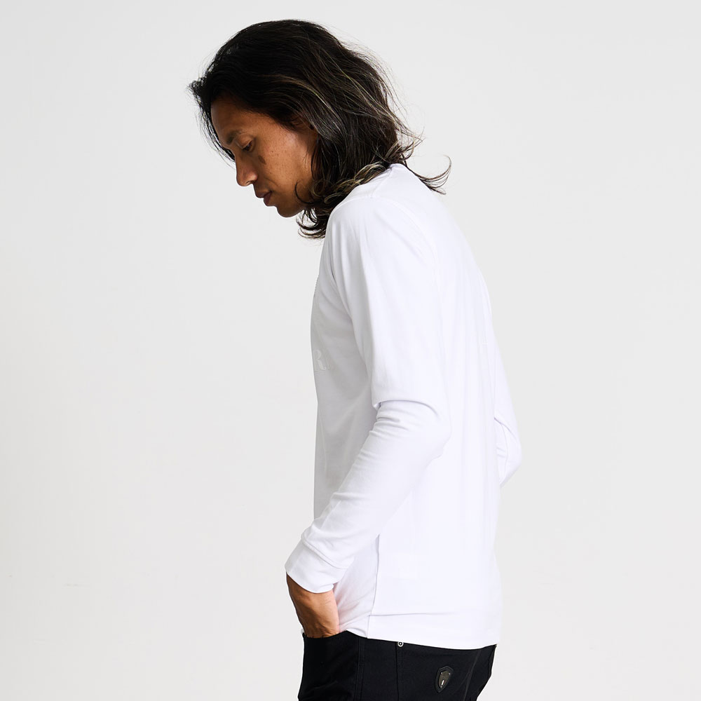 VIOLA ロンT メンズ 長袖 Tシャツ ロゴ バックプリント エンブレム 白