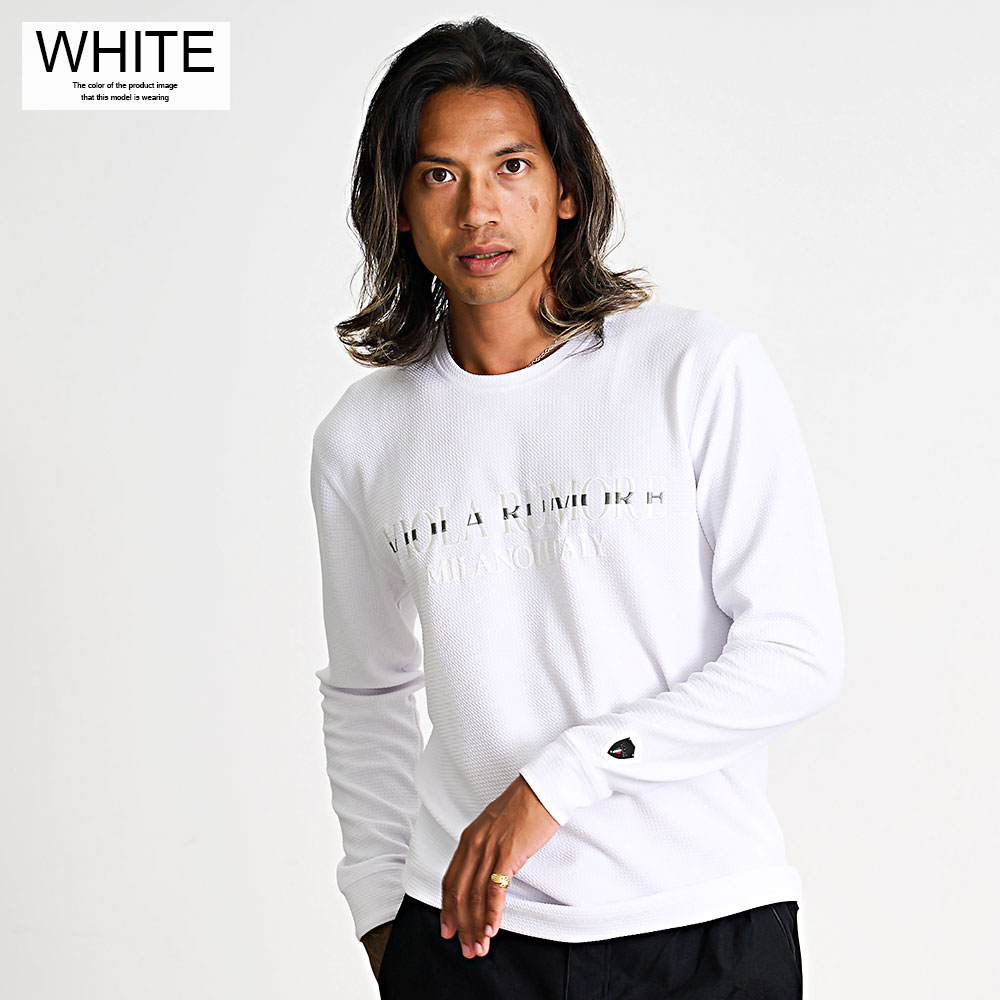 正規品　新品　Webbed Lullaby ロンT【White】　地雷系　長袖 VIOLA ロンT メンズ 長袖 Tシャツ ワッフル サーマル ロゴ プリント
