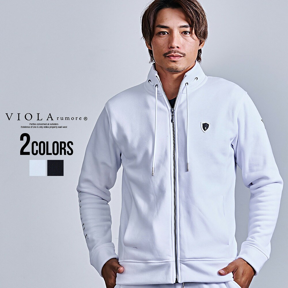 VIOLA ジップジャケット メンズ フリース 起毛 ジャージ エンブレム