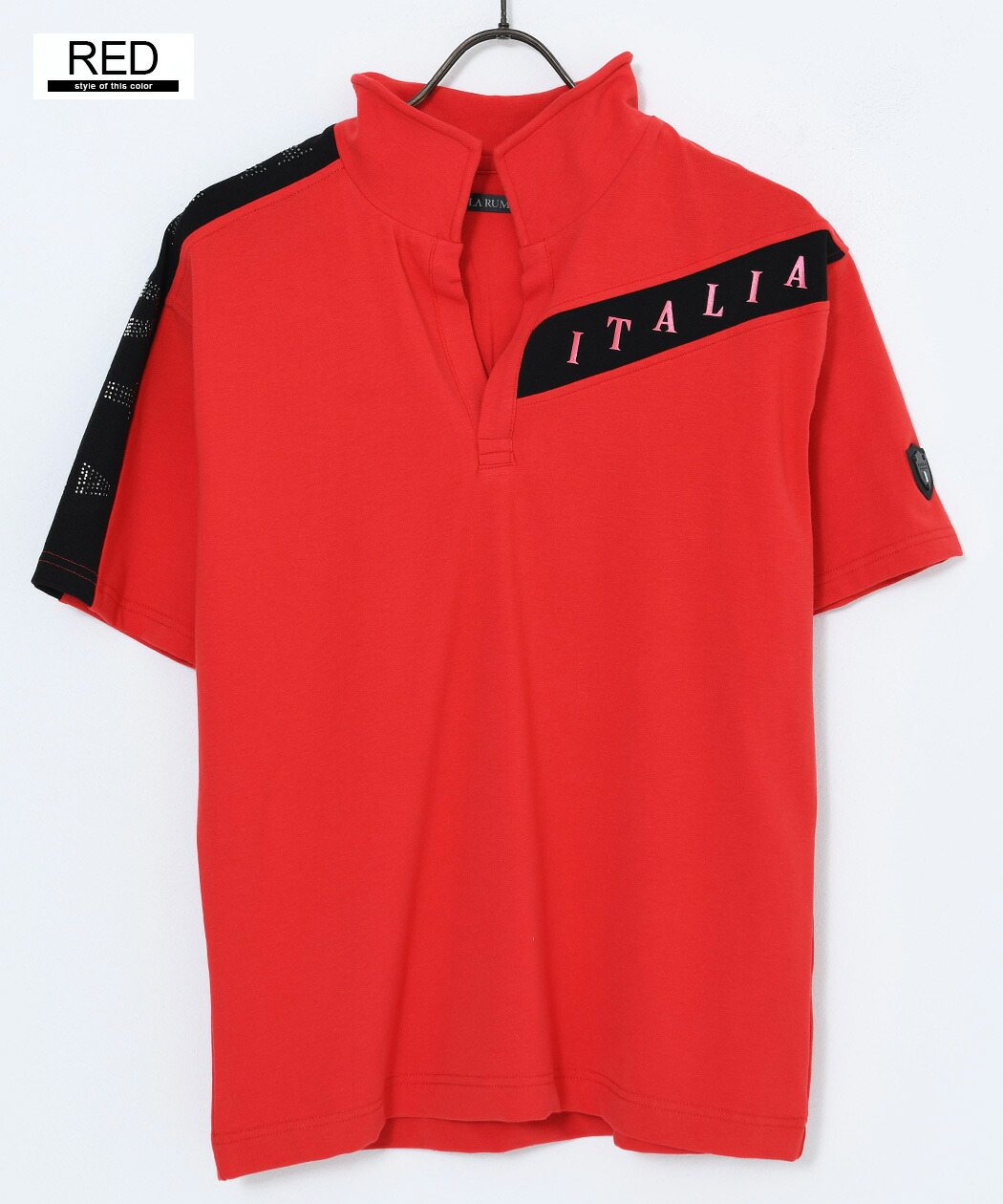VIOLA ポロシャツ メンズ 半袖 スキッパー ボタンレス イタリア ITALIA