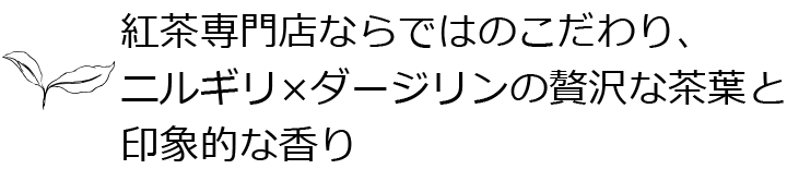 ニルギリ×ダージリンの贅沢な茶葉と印象的な香り