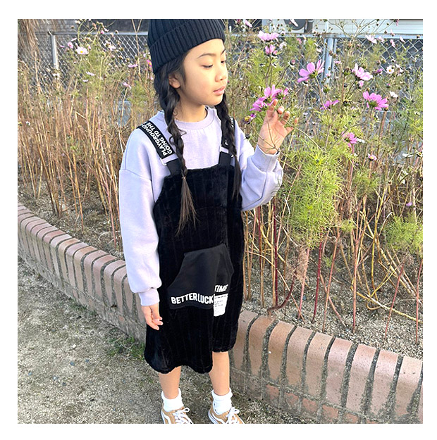 爆買 MATERIAL BLUE BIS ジャンパースカート 起毛 オーバーオール