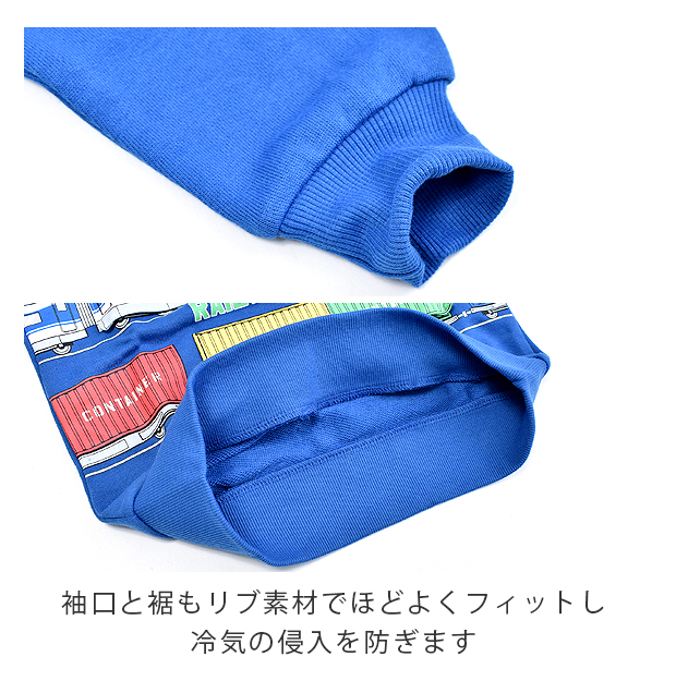 BlueMart 乗り物 プリント 長袖 トレーナー スウェット スエット キッズ 男の子 100cm 110cm 120cm 子供服 丸首 裏毛  トップス 働く車 メール便送料無料 :17051:シメファブリック - 通販 - Yahoo!ショッピング