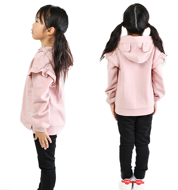 POPS LEMON 裏起毛 パーカー トレーナー 女の子 子供服 プルオーバー 