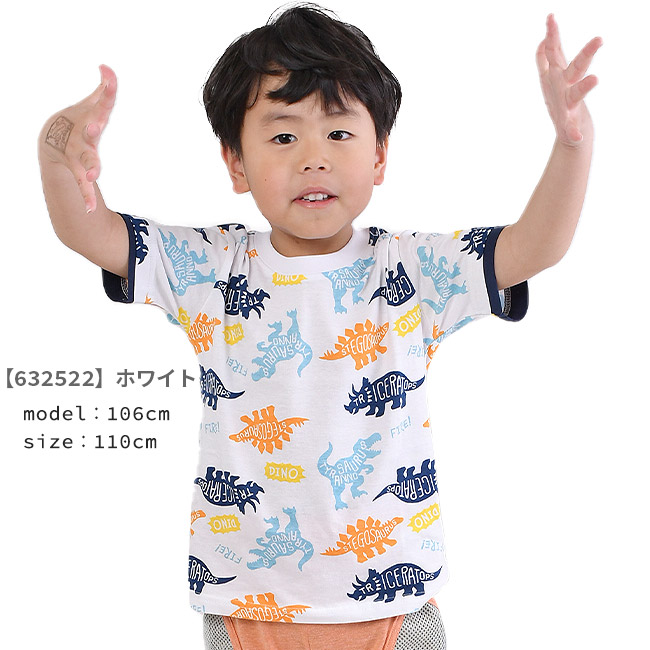 RESULT 子供服 tシャツ 男の子 恐竜 プリントTシャツ キッズ 男の子 子供服 かっこいい Uネック 総柄 トップス 半袖シャツ 半袖Tシャツ  半袖 Tシャツ 丸首