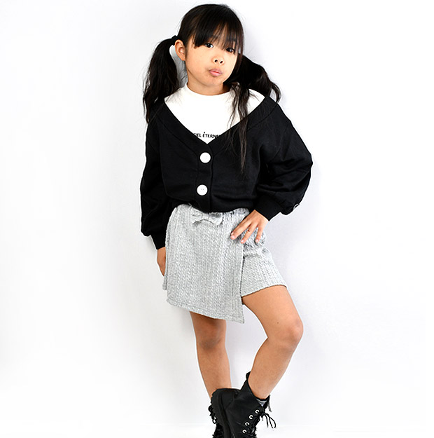 Cieleternel 裏毛 レイヤード風 トレーナー 重ね着風 キッズ 女の子