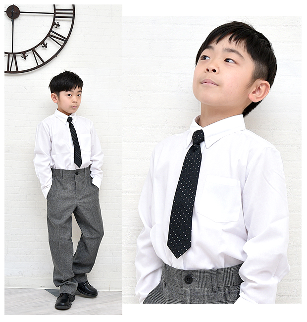 爆買 ネクタイ付き シャツ オックスフォード 綿混 ブルー サックス