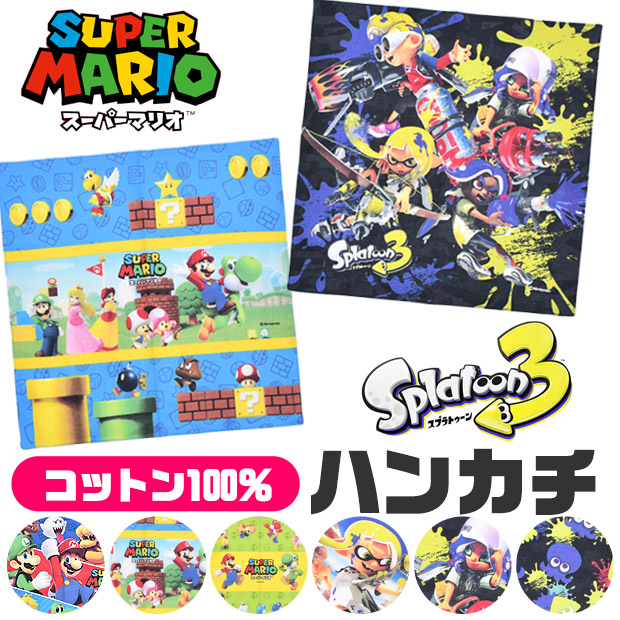任天堂（Nintendo） ハンカチ スーパーマリオ マリオ スプラトゥーン3