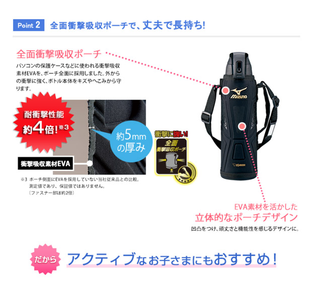 象印 クールボトル ステンレス MIZUNO ミズノ 水筒カバー付き カバー付属 1L 1.0L スポーツドリンク対応 保冷専用 水筒 すいとう 子供 中学生 男の子 部活 | 象印 | 05