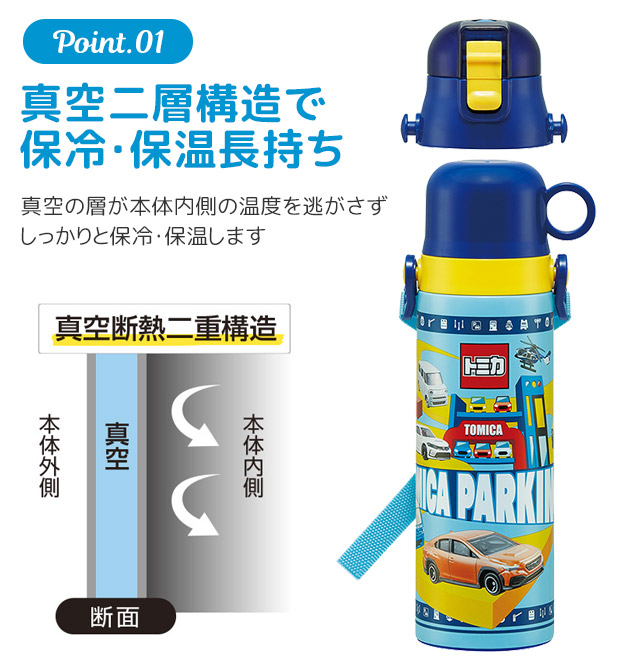 SKATER 水筒 キッズ ステンレス 水筒 2way 580ml 直飲み コップ飲み 2024年 新柄 大きめ 可愛い 水筒 直飲み コップ おしゃれ 保冷 保温 女の子 男の子 超軽量｜sime-fabric｜16