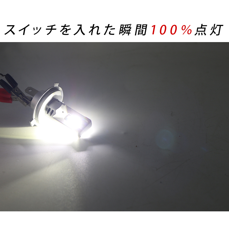 LEDヘッドライト H4 6500K 12V ファンレス アルミヒートシンク
