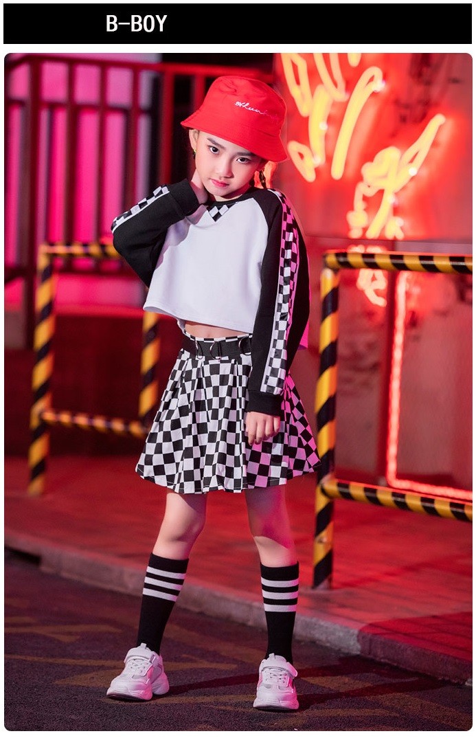 Hiphop ヒップホップ ダンス 衣装 キッズ K Popダンス衣装 韓国 セットアップ 白黒 Dg 354 Sims Mart Ys 通販 Yahoo ショッピング