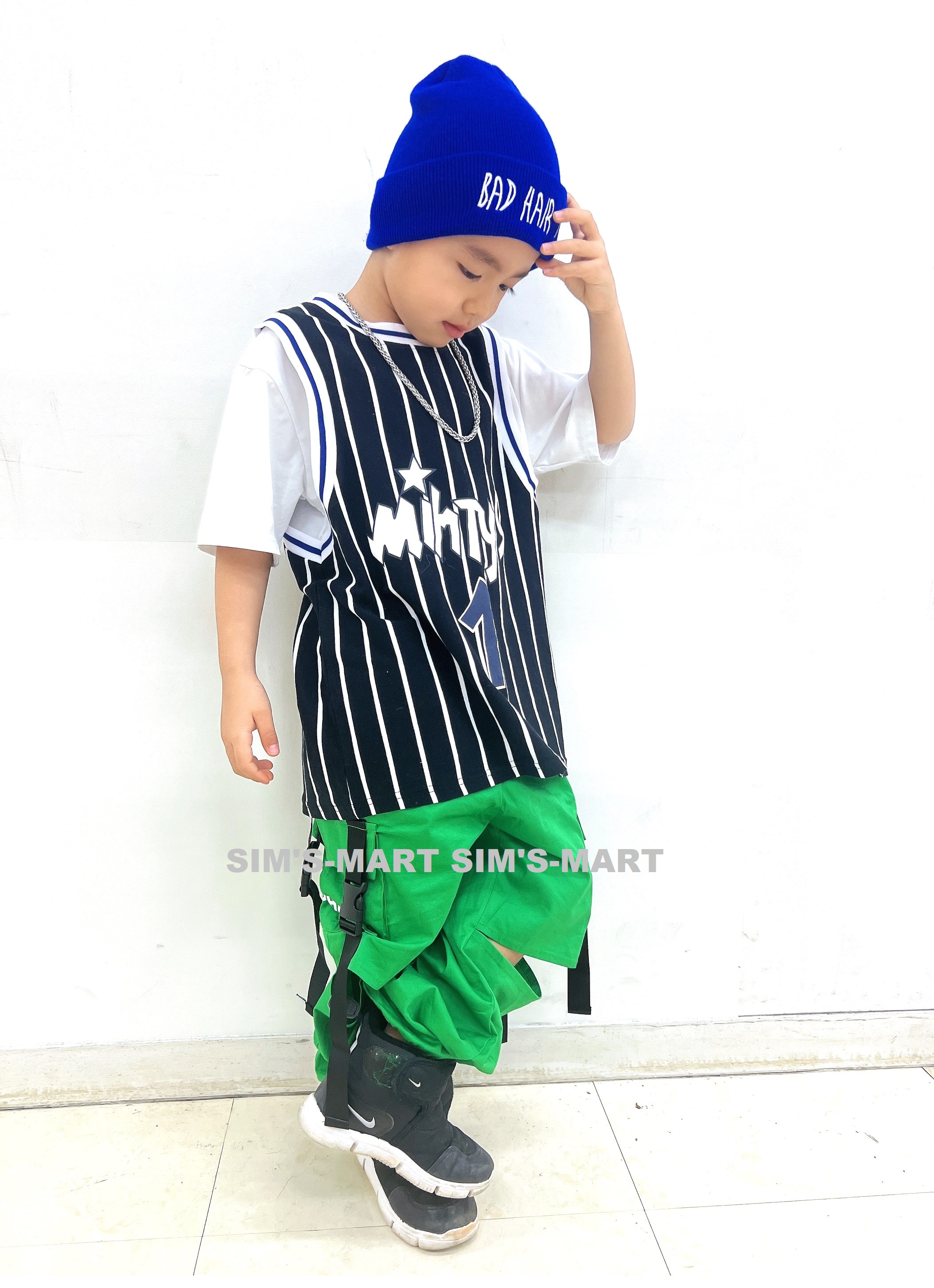 社交ダンス DANCE BABYメンズシャツ ストライプブラック サイズL