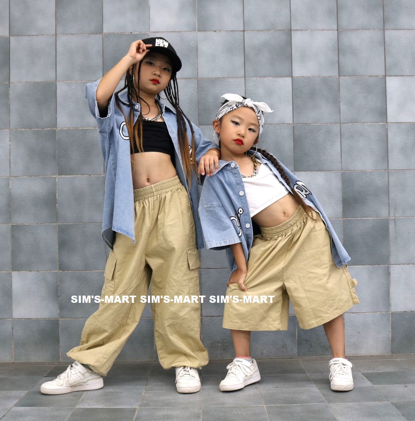 デニム キッズダンス衣装 セットアップ ヒップホップ 衣装 デニム